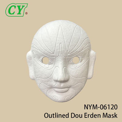 सफेद DIY फुल फेस मास्क पार्टी फेस मास्क पल्प मटेरियल पेंट करने योग्य पेपर मास्क हैलोवीन के लिए